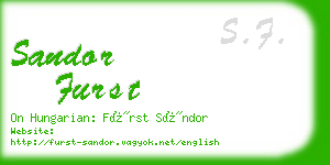 sandor furst business card